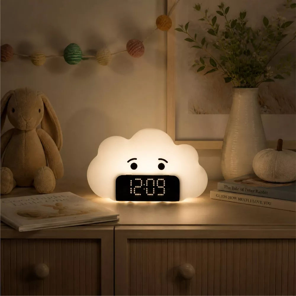 Digital Alarm Clock Cloud Shaped Kids Wake Up Clock with Warm Night Light Adjustable LED Brightness & Snooze Function