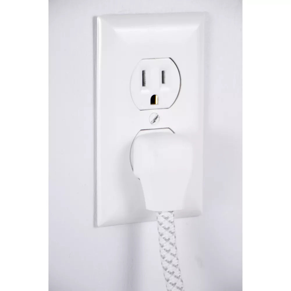 Surge Protector Power Strip 3 AC Outlets with 8ft Braided Extension Cord & Flat Wall Plug