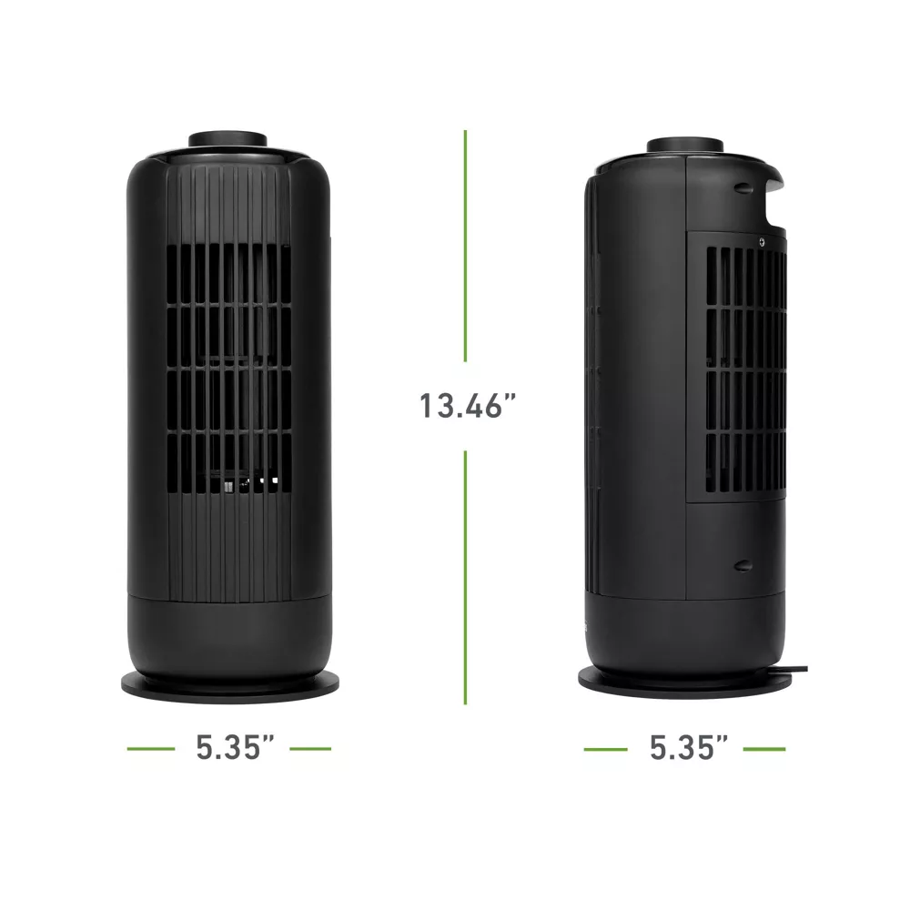 Electric Fan Mini Desktop Oscillating Tower Fan 3 Adjustable Wind Speeds Compact Space-Saving Table Fan