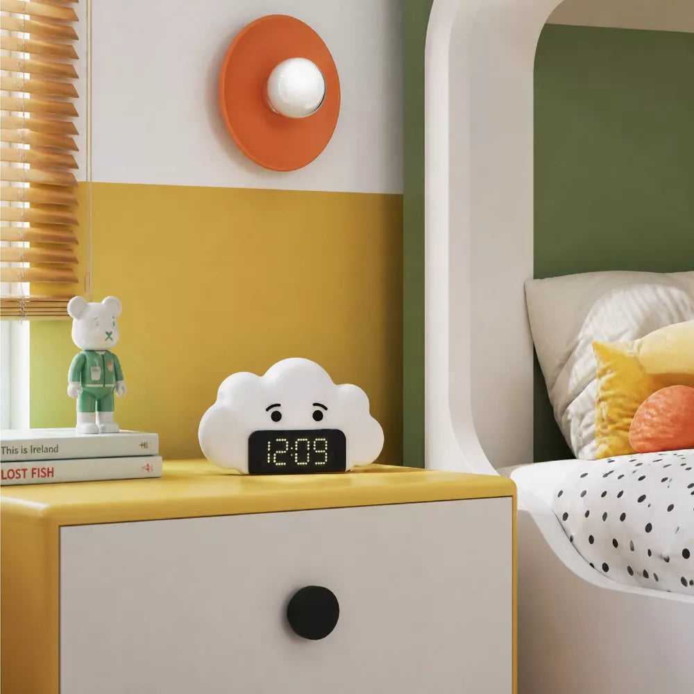 Digital Alarm Clock Cloud Shaped Kids Wake Up Clock with Warm Night Light Adjustable LED Brightness & Snooze Function